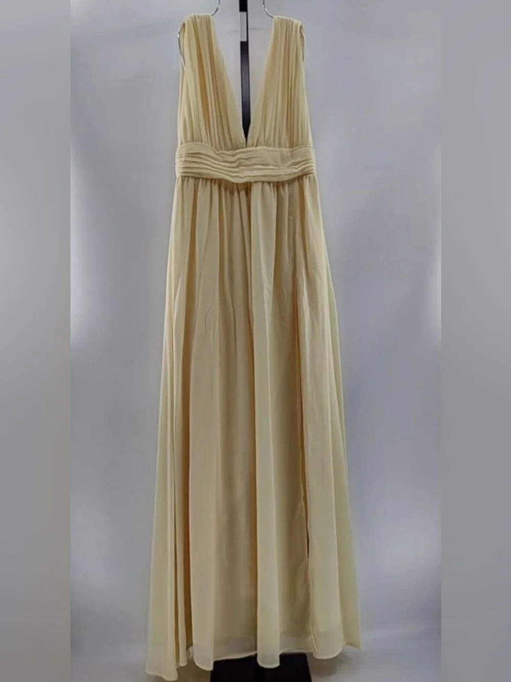 Lulus Heavenly Hues Pale Yellow Maxi Dress L NWT - Picture 4 of 6